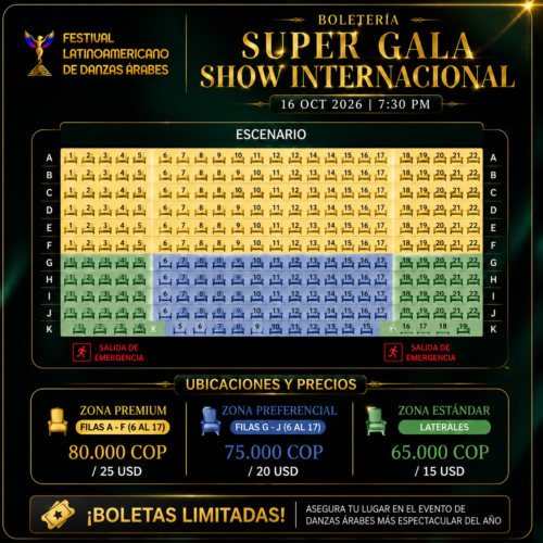 Boleta Estándar – Show Internacional | Viernes 16, 7:00 PM
